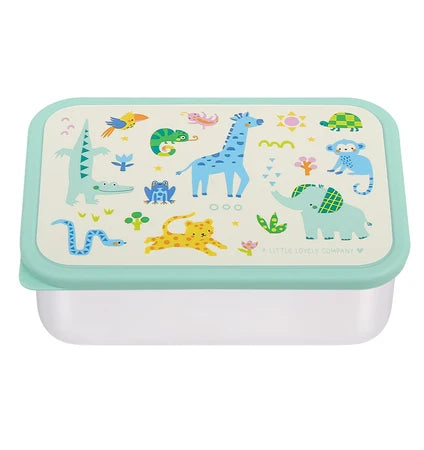 A Little Lovely Company Stainless Steel Lunchbox - Jungle