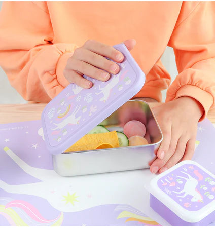 A Little Lovely Company Stainless Steel Lunchbox - Unicorn