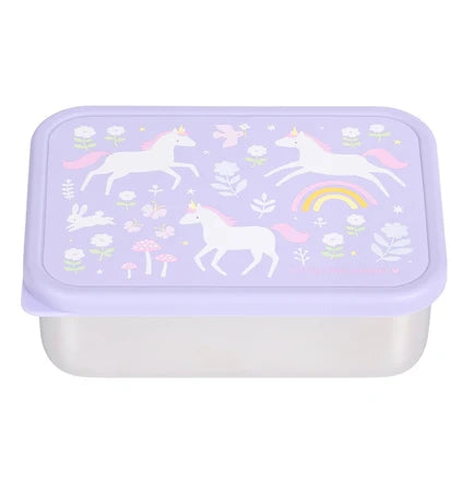 A Little Lovely Company Stainless Steel Lunchbox - Unicorn