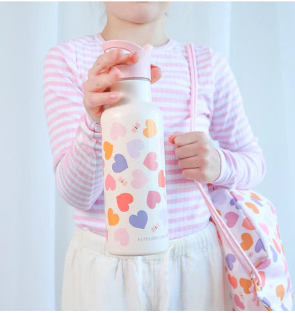 A Little Lovely Company XL Stainless Steel Drinkbus 500ml - Hearts