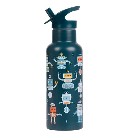 A Little Lovely Company XL Stainless Steel Drinkbus 500ml - Robots