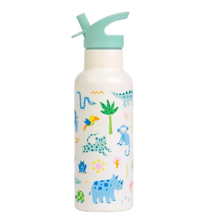 A Little Lovely Company XL Stainless Steel Drinkbus 500ml - Jungle