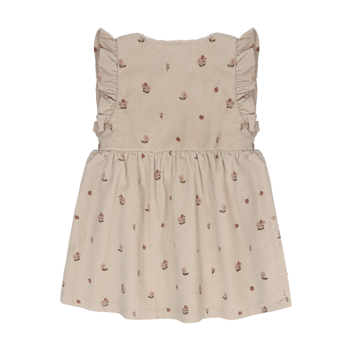 Minymo Ribfluwelen Jurk Korte Mouwen Met Print En Voering - Feather Gray