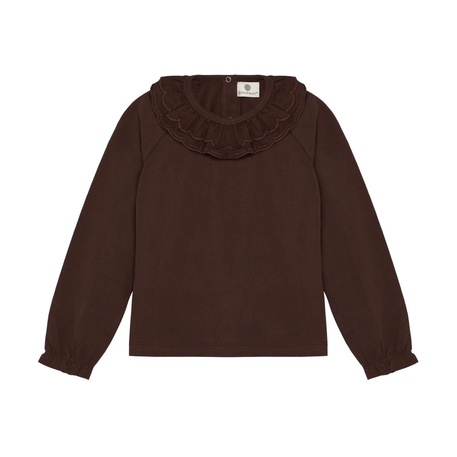 En Fant T-Shirt Lange Mouwen Met Kraag - Deep Mahogany