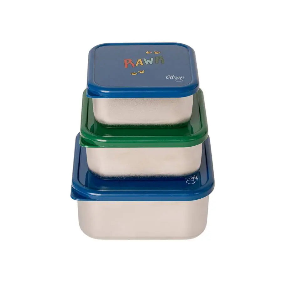 Citron Stackable Stainless Steel Lunchbox - Blue Dino