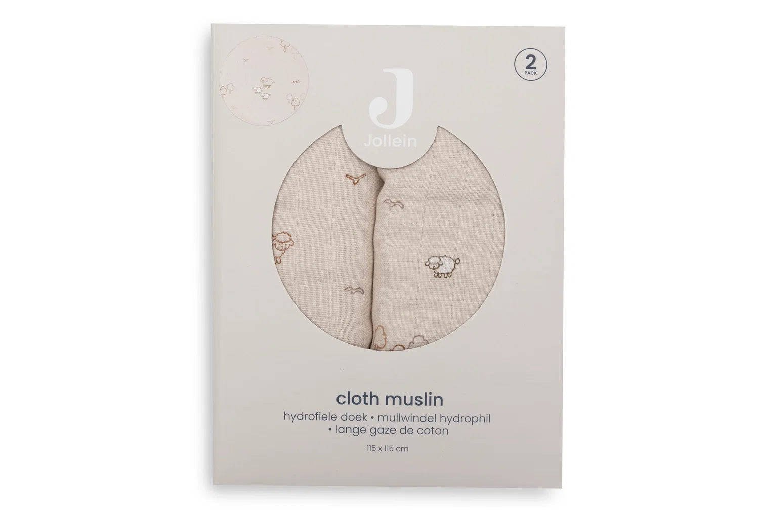 Jollein Hydrofiele Doek Large 115x115cm 2-pack - Woolly