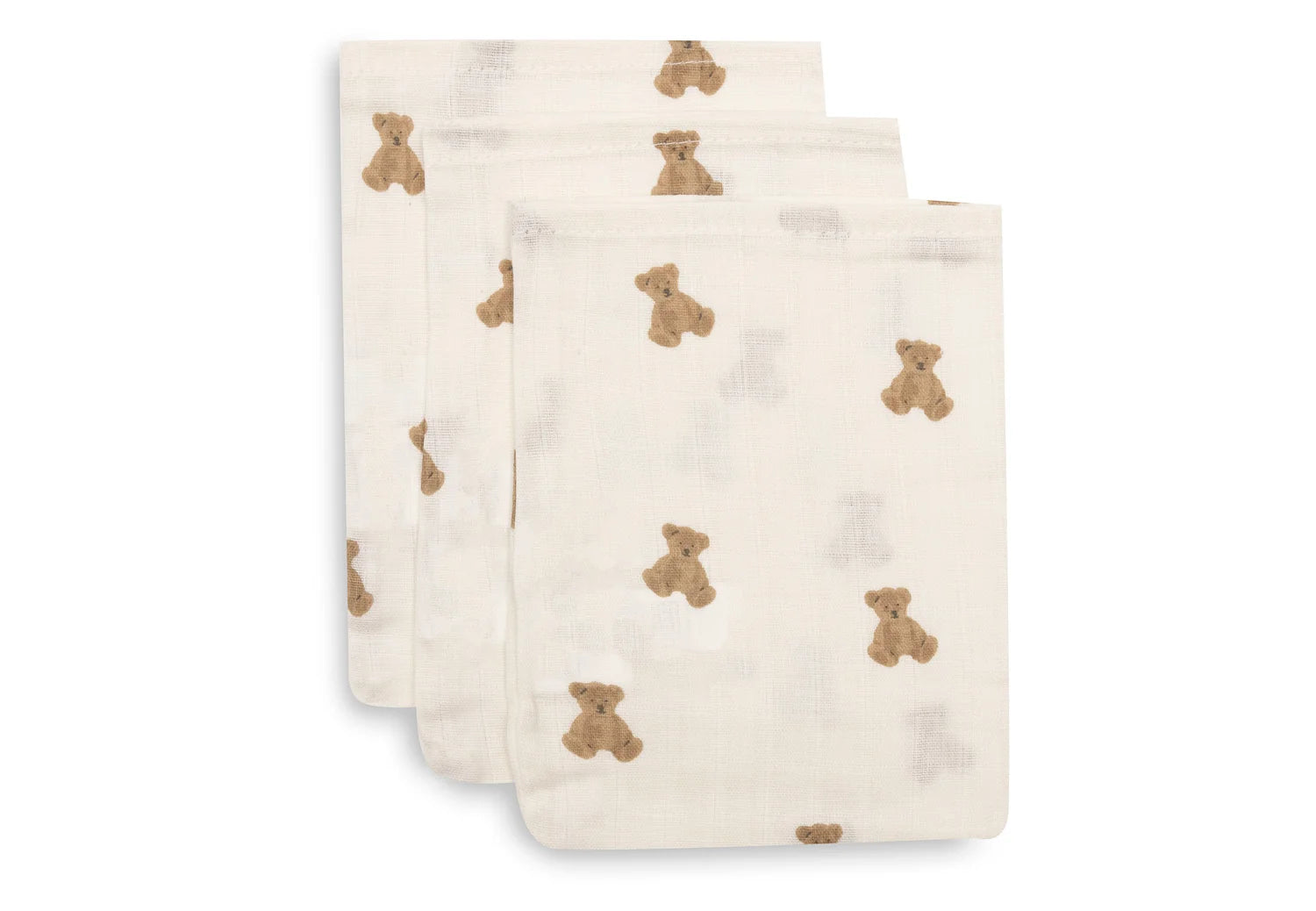 Jollein Hydrofiel Washandje 15x20cm 3-pack - Teddy Bear