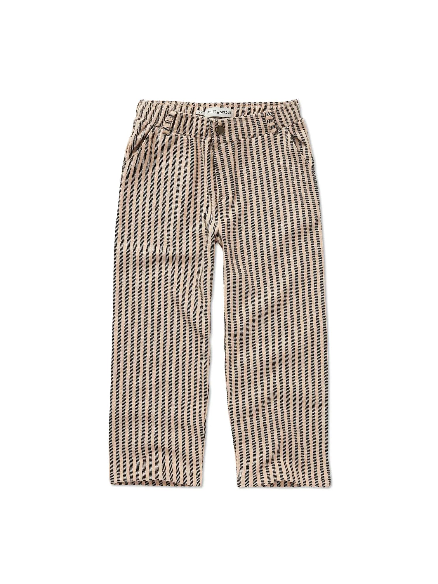 Sproet & Sprout Gestreepte Jersey Chino Broek - Vanilla