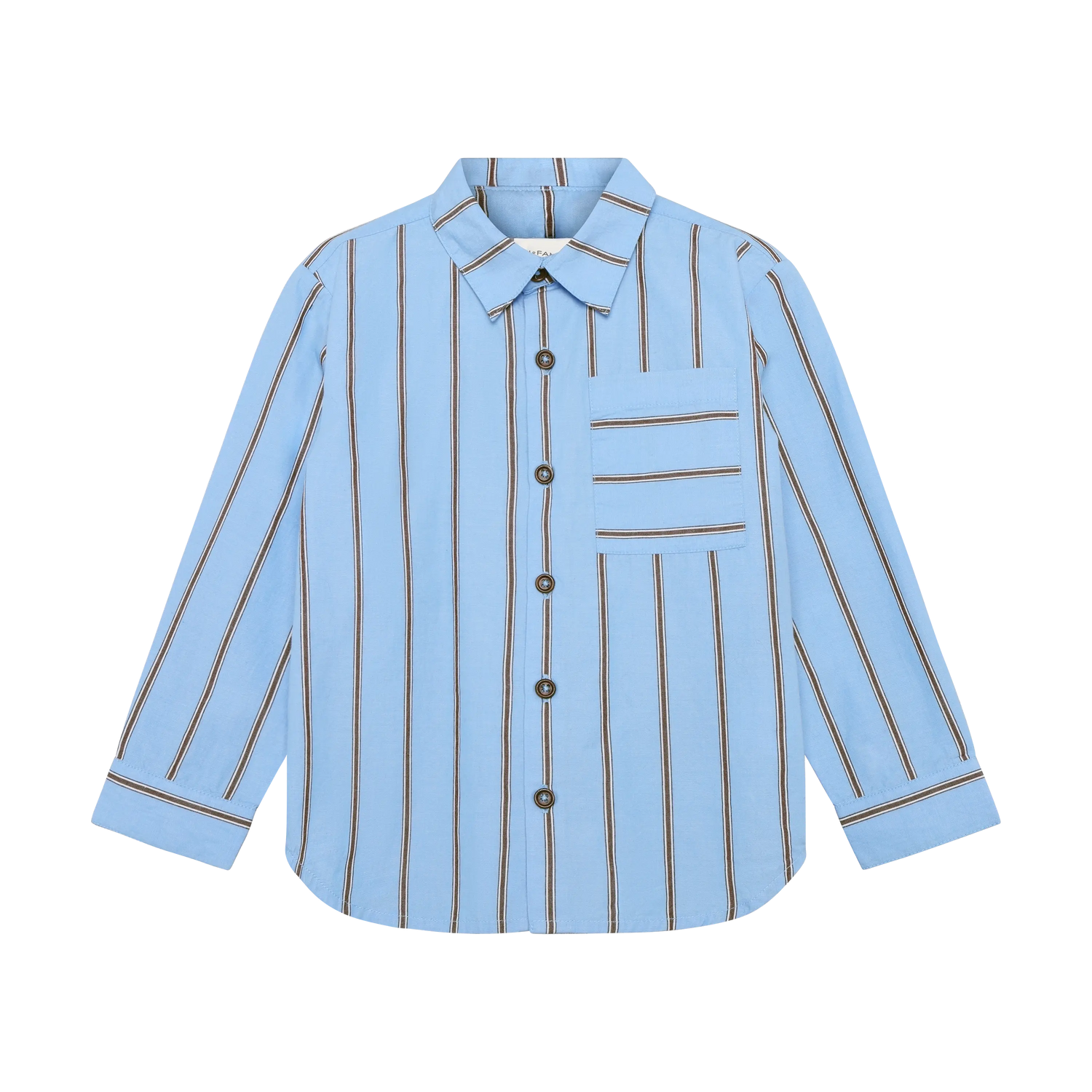 En Fant Gestreept Hemd Lange Mouwen - Bel Air Blue