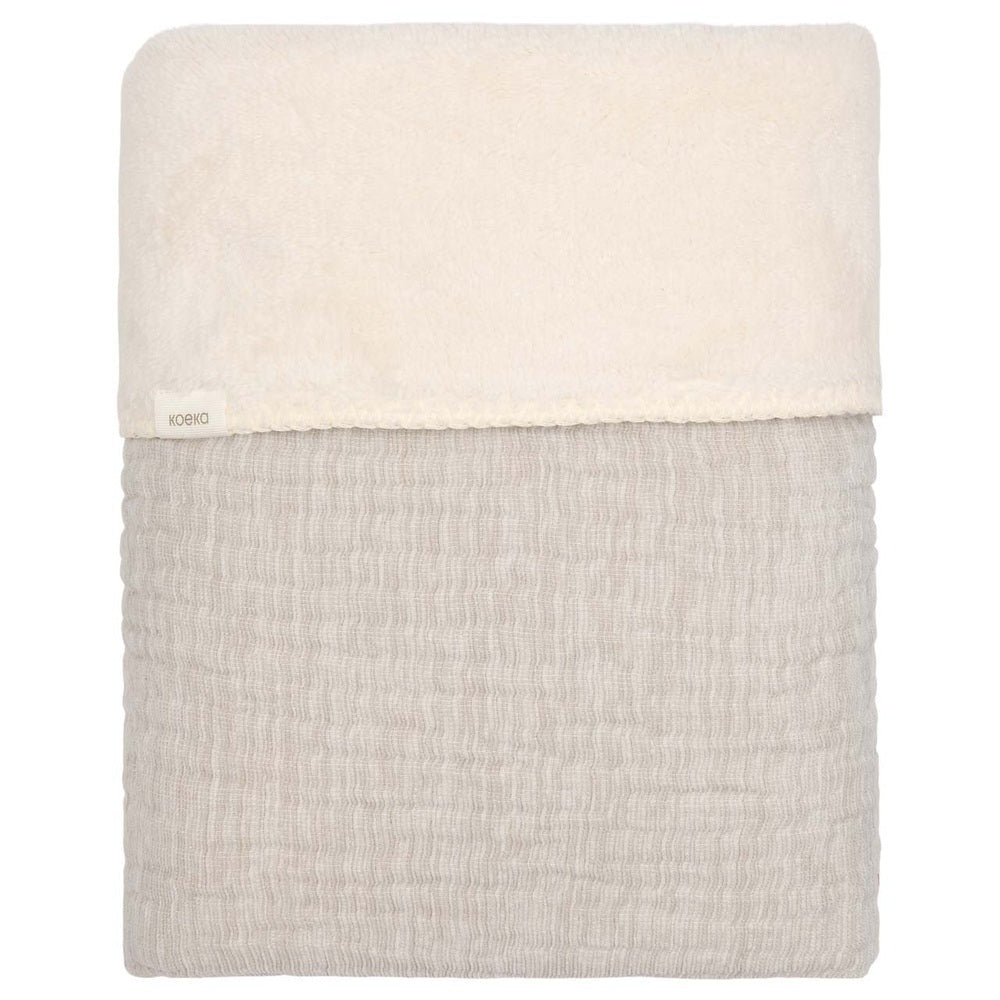Koeka Wiegdeken Teddy Rivoli - Stone | Wiegdekentje 100x75 cm