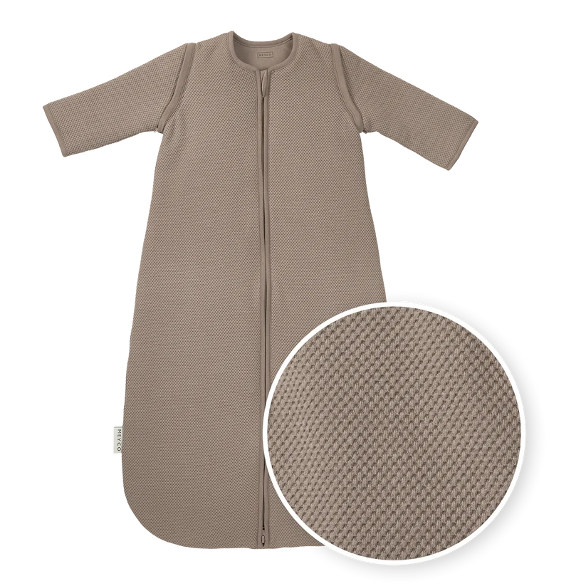Meyco - Studio Slaapzak - Gevoerd - Afritsbare Mouw - Classic Dark Taupe - 60cm