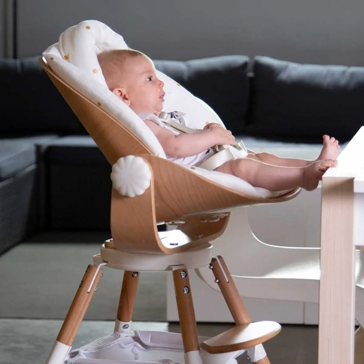 Childhome Evolu Newborn Zitje Met 5-puntsgordel - Wit Hout