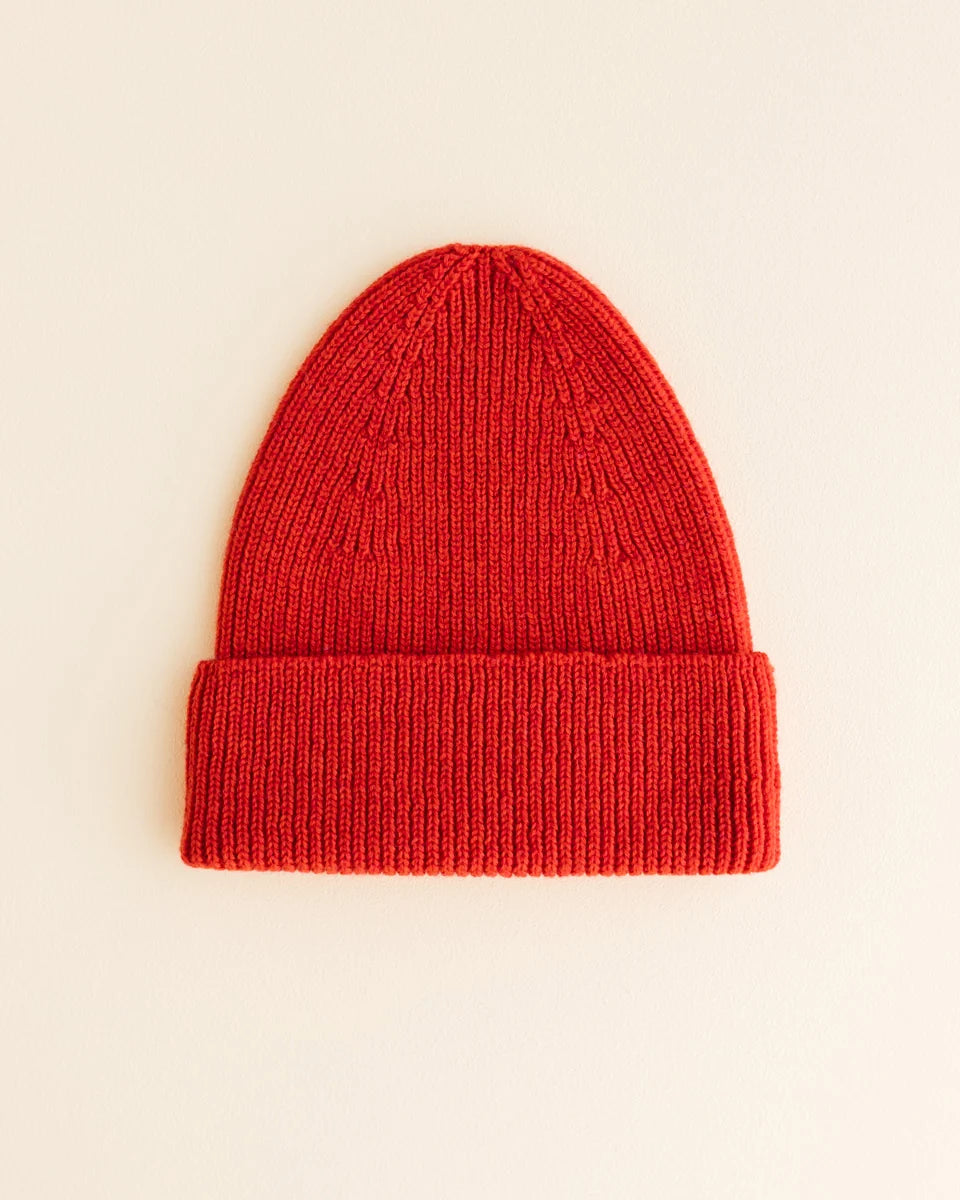 Hvid Beanie Fonzie - Red