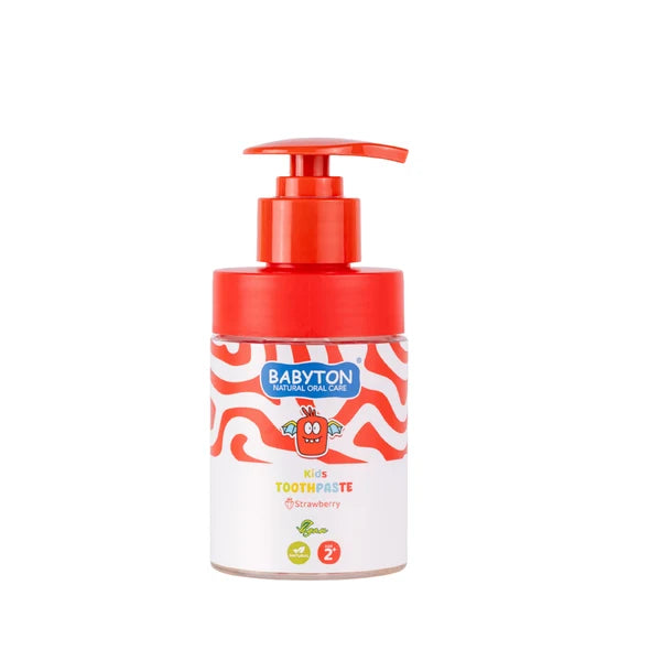 Babyton Kindertandpasta Met Fluoride 2+ Pompflacon v(200ml) - Aardbei