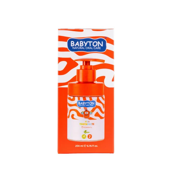 Babyton Kindertandpasta Met Fluoride 2+ Pompflacon v(200ml) - Aardbei