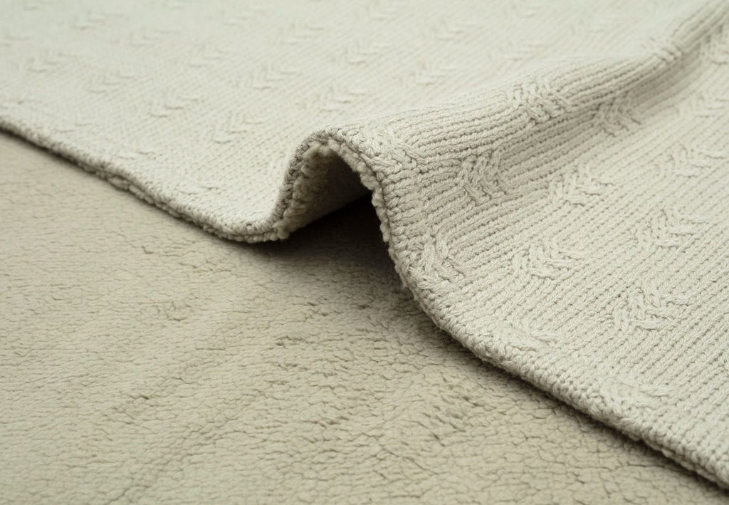 Jollein Wiegdeken Grain Knit 75x100cm - Olive Green/Velvet