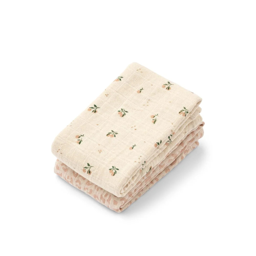 Liewood - Lewis Hydrofiele Doeken- 2 Pack - Mini Leo Mini Peach Mix