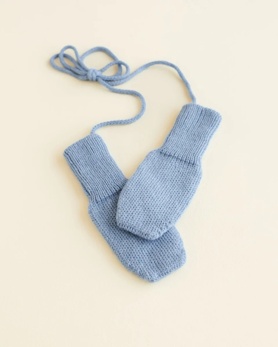 Hvid Wantjes - Light Blue
