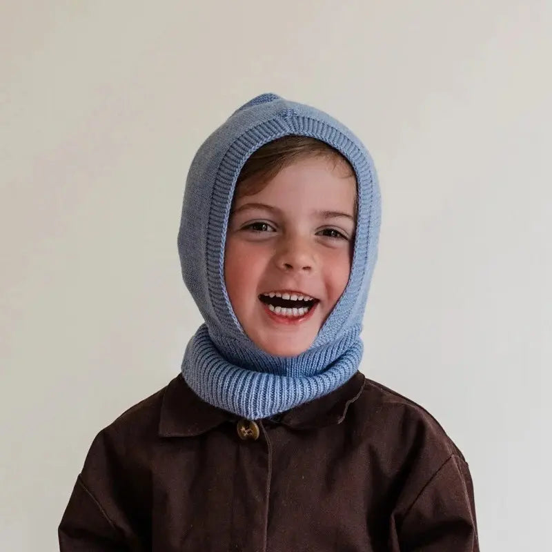 Hvid Balaclava - Light Blue