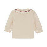 Minymo T-shirt Met Lange Mouwen En Kraag - Geborduurde Bloemen