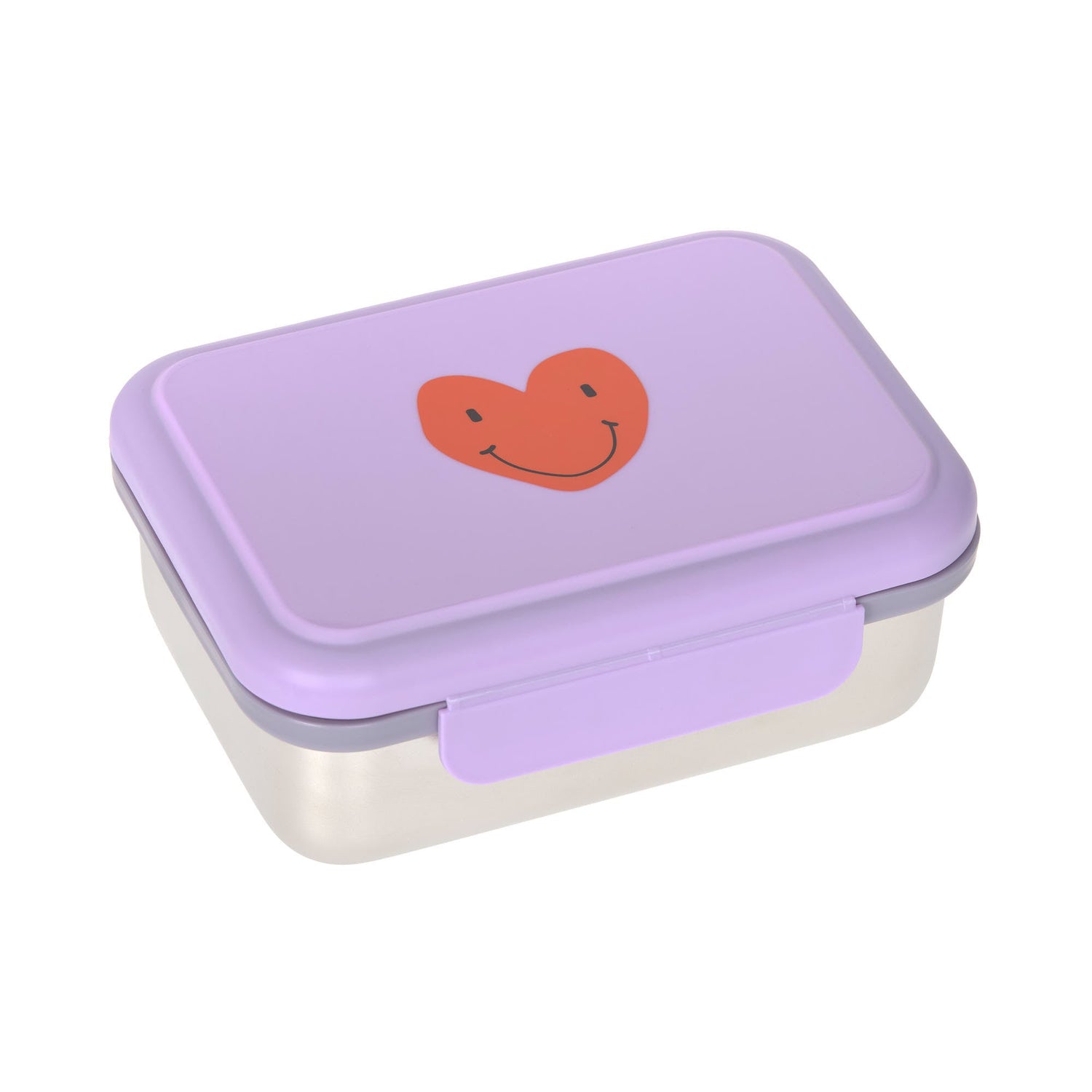 Lässig Lunchbox / Brooddoos Roestvrij Staal Little Gang - Heart Lilac