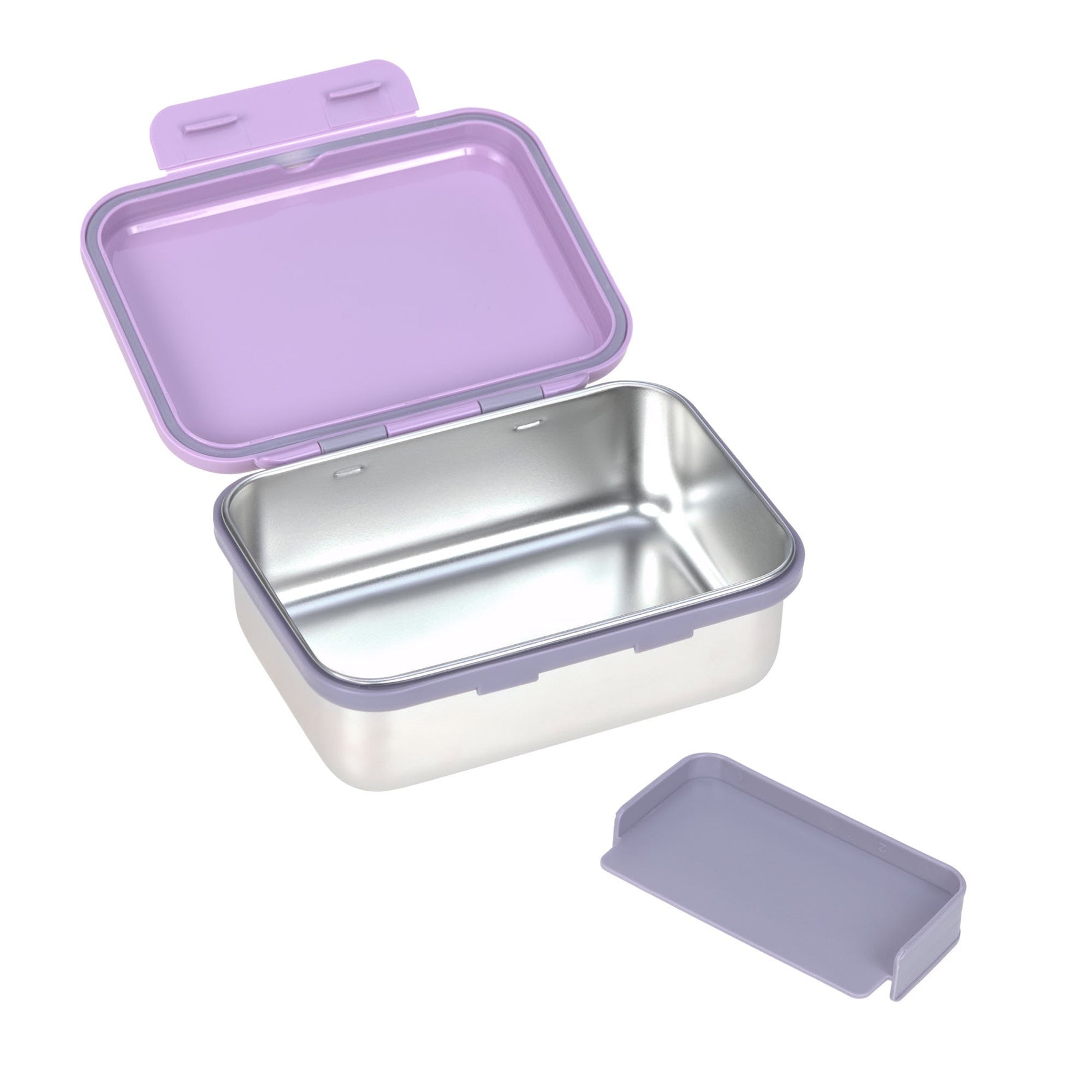 Lässig Lunchbox / Brooddoos Roestvrij Staal Little Gang - Heart Lilac