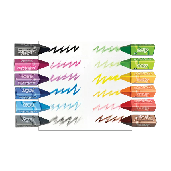 Ooly Vrolijke Jumbo Driehoekskrijtjes | Set Van 12