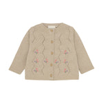 Minymo Gebreid Vestje Met Borduursel - Bloemen