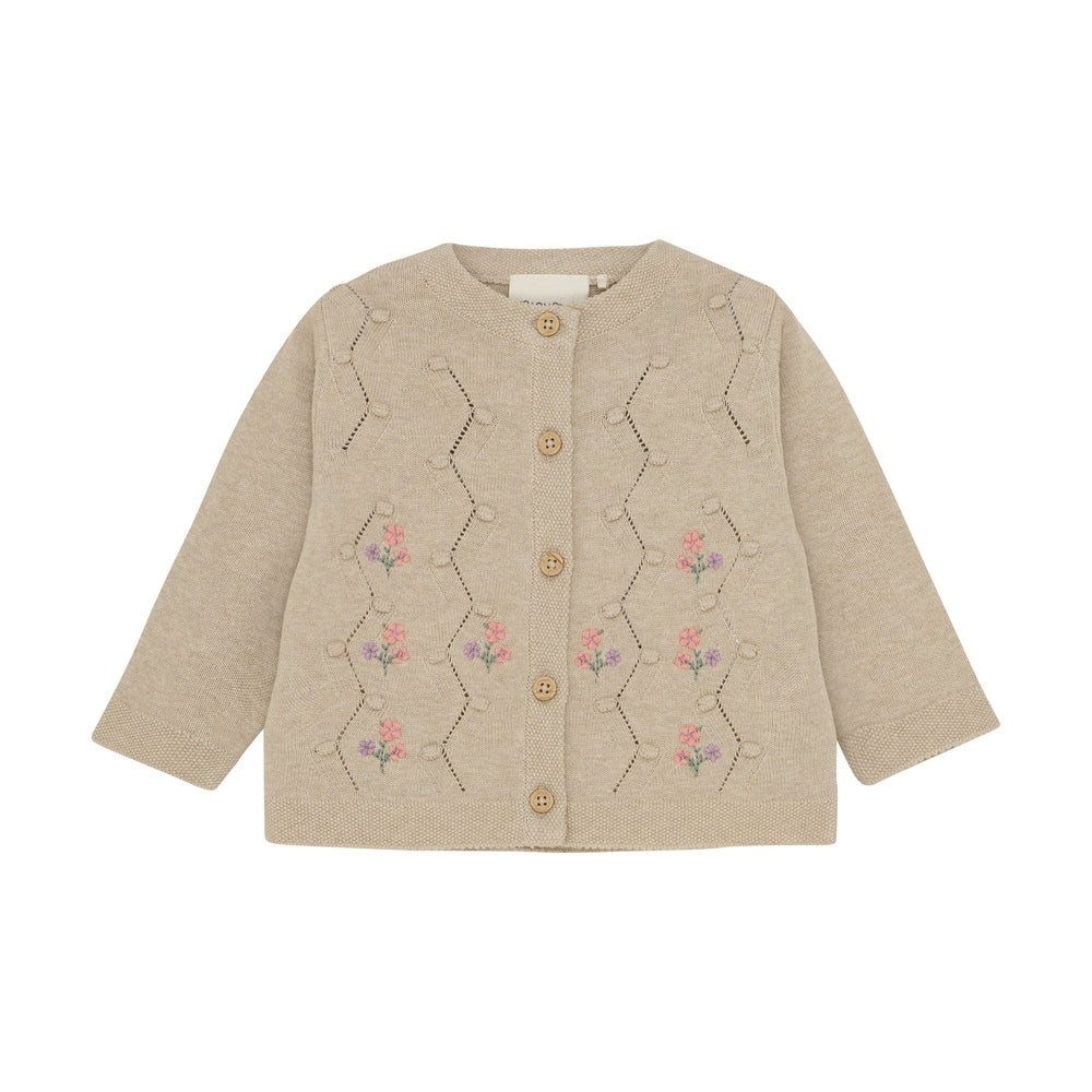 Minymo Gebreid Vestje Met Borduursel - Bloemen
