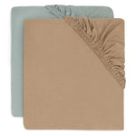 Jollein - Hoeslaken Jersey 60x120cm - 2pack - Sea Green / Biscuit