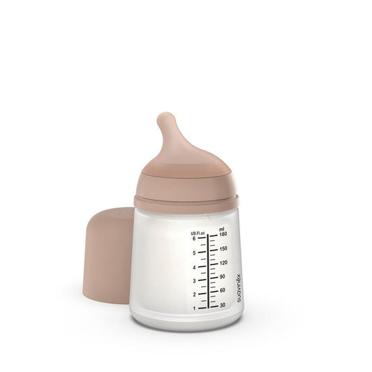 Suavinex - Anti-Koliek Zero.Zero Zuigfles - Adaptief Stromend A - 180ml - +0m - Almond
