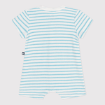Petit Bateau Kort Gestreept Babypakje Van Katoenen Badstof - Marshmallow/Aquatic