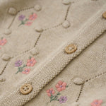 Minymo Gebreid Vestje Met Borduursel - Bloemen