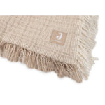 Jollein Hydrofiel Wiegdeken 75x100cm Fringe Stripe - Biscuit/Ivory