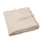 Jollein Hydrofiel Wiegdeken 75x100cm Fringe Stripe - Biscuit/Ivory