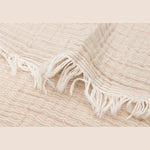 Jollein Hydrofiel Wiegdeken 75x100cm Fringe Stripe - Biscuit/Ivory