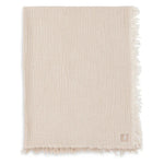 Jollein Hydrofiel Wiegdeken 75x100cm Fringe Stripe - Biscuit/Ivory
