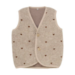 Huttelihut Merinowollen Vest Zonder Mouwen Met Geborduurde Hartjes