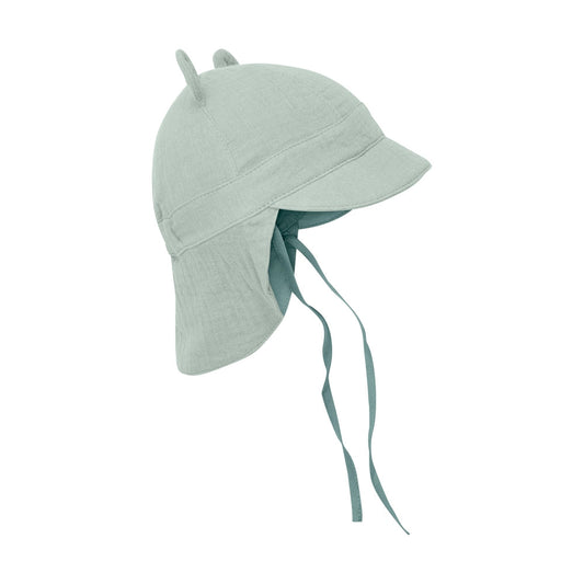 Huttelihut Mousseline Zomerhoedje Met Berenoortjes - Groen