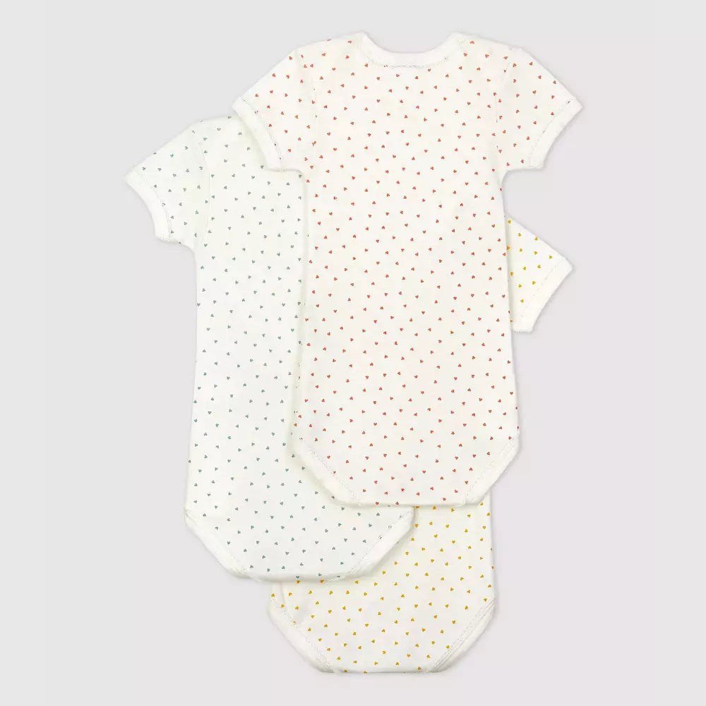 Petit Bateau | Set Van 3 Body's Met Korte Mouwen En Hartjes