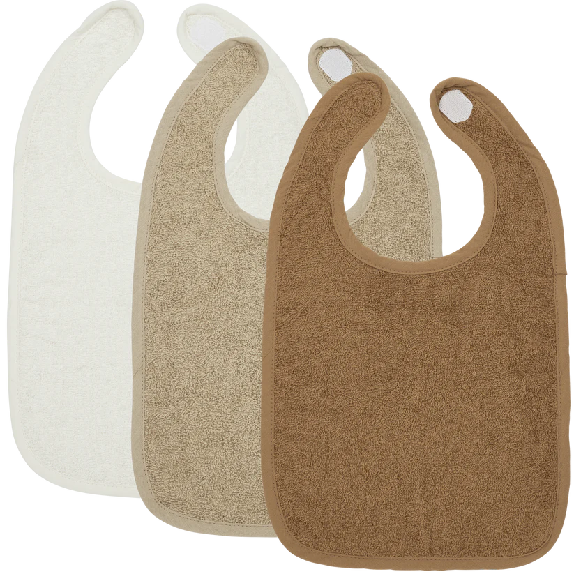 Meyco Slab klittenband badstof 3-pack - Offwhite/Sand/Toffee