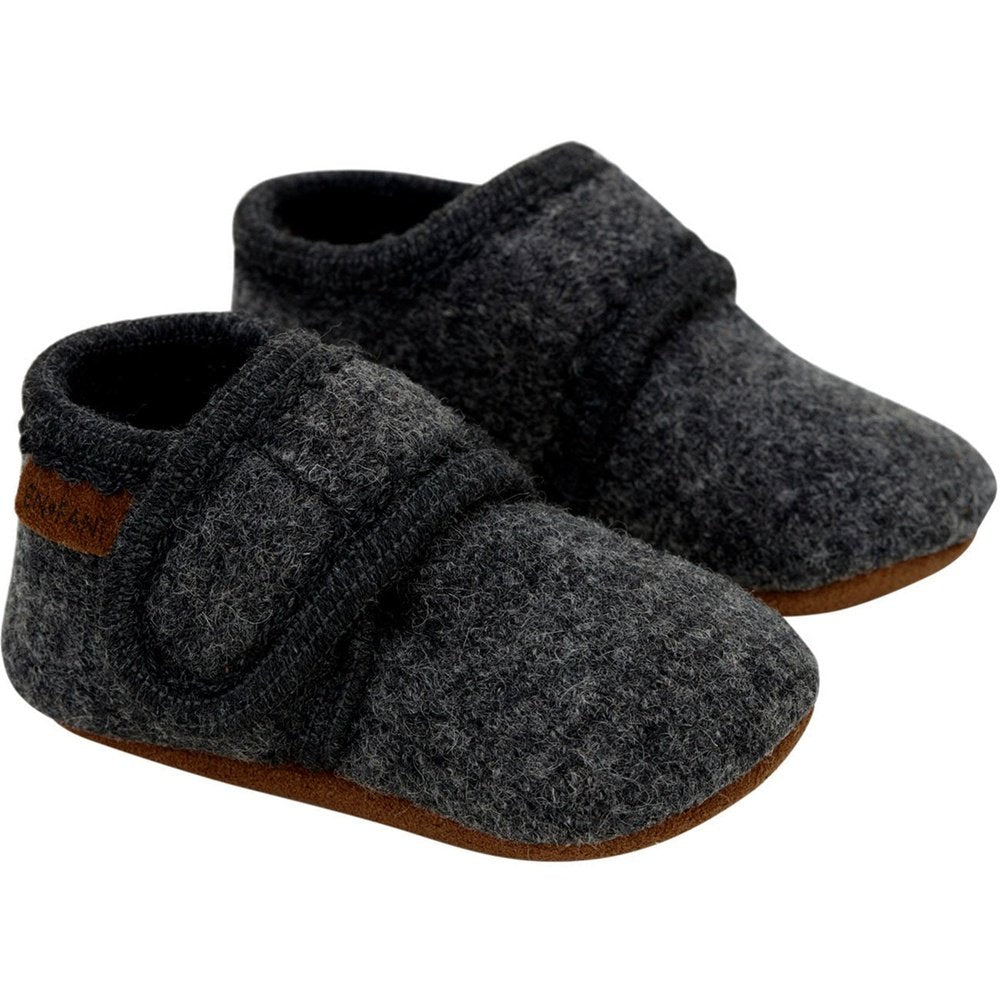 En Fant Wollen Babyslofjes / Kinderslofjes - Dark Grey Mélange