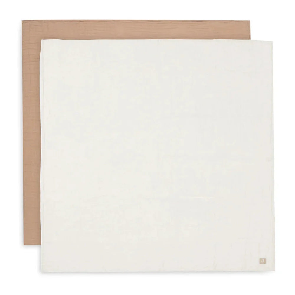 Jollein Hydrofiele Doek Large (2 st.) - 115x115cm  - Biscuit/Ivory