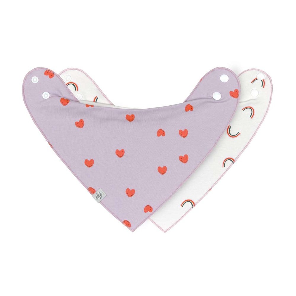 Lässig Baby Driehoek Sjaal/Bandanaslabbetje (2 St.)-  Happy Rascals Heart