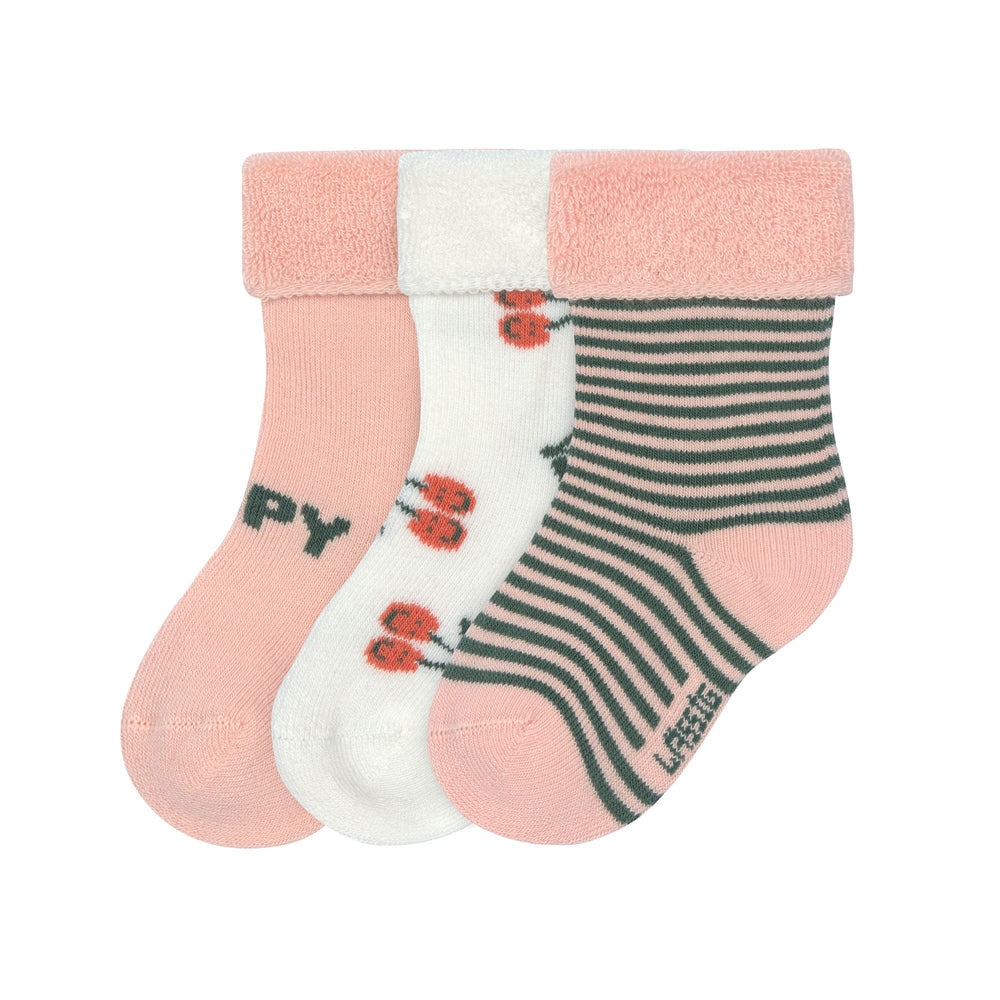 Lässig 3-pack Terry Sokken GOTS - Cherry Peach