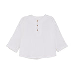 Minymo T-shirt Lange Mouwen Van Muslin - Wit