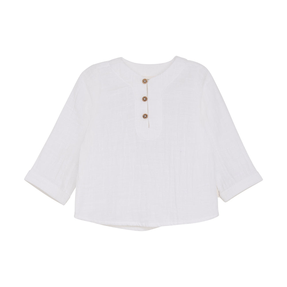Minymo T-shirt Lange Mouwen Van Muslin - Wit