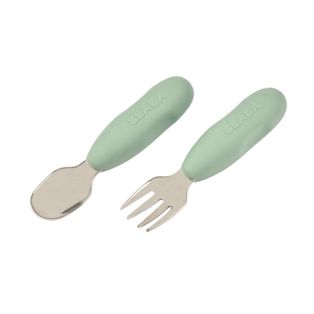 Béaba | Lepel En Vork Inox - Sage Green