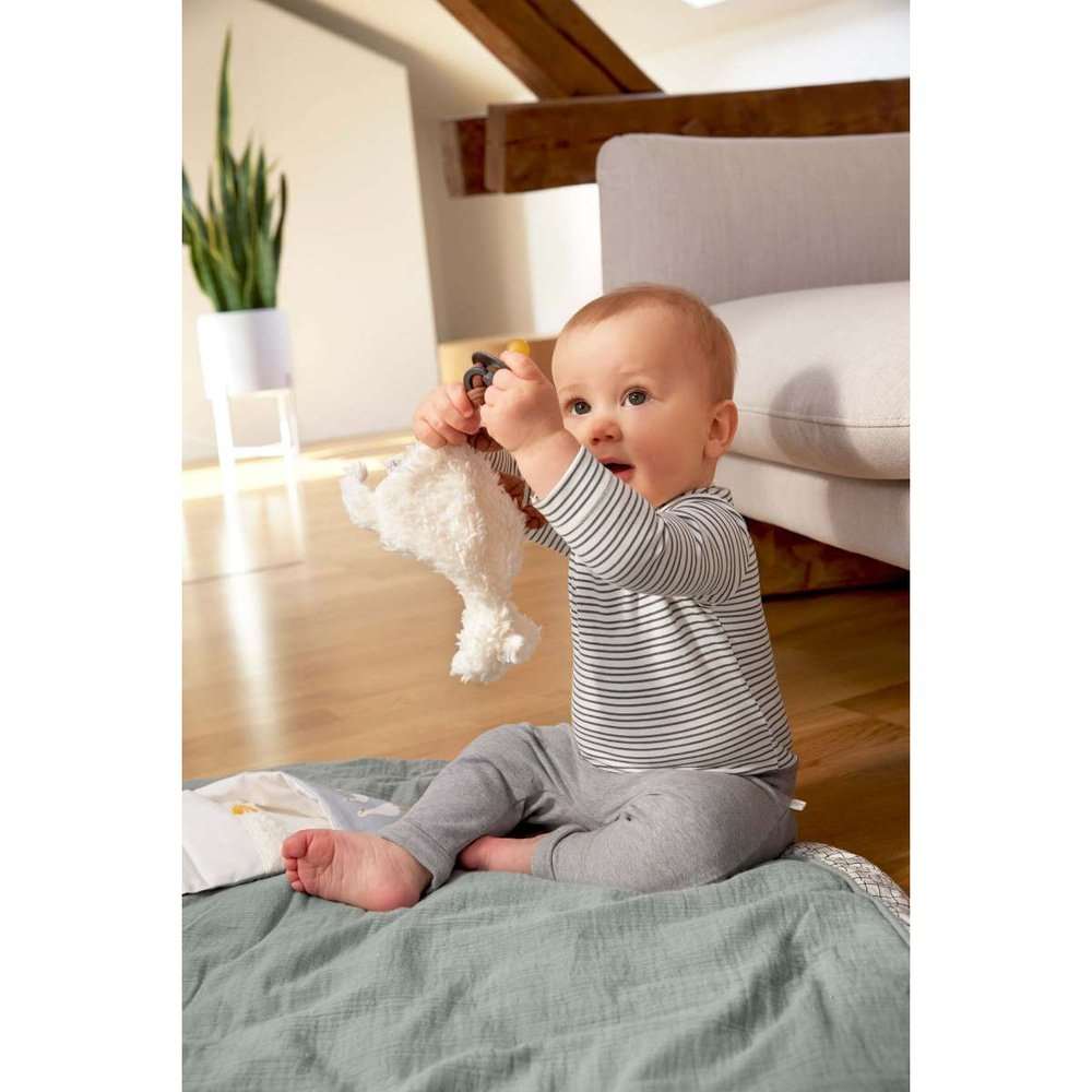 BABY WRAP ROMPER LANGE MOUWEN GESTREEPT