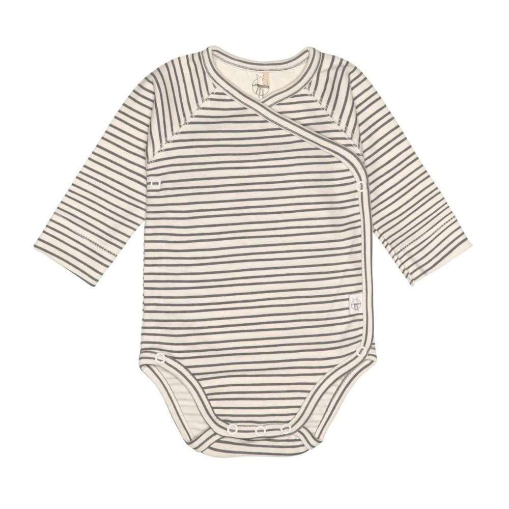 BABY WRAP ROMPER LANGE MOUWEN GESTREEPT